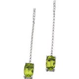 Genuine Peridot & Diamond Earrings