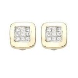 14K Yellow Gold Princess Cut Diamond Earrings (0.17 ctw)