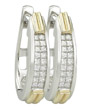 sbj-ED28399 Princess Cut Diamond Hoop Earrings