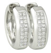 sbj-ED28406 Princess Cut Diamond Hoop Earrings