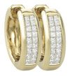 sbj-ED28407 Princess Cut Diamond Hoop Earrings